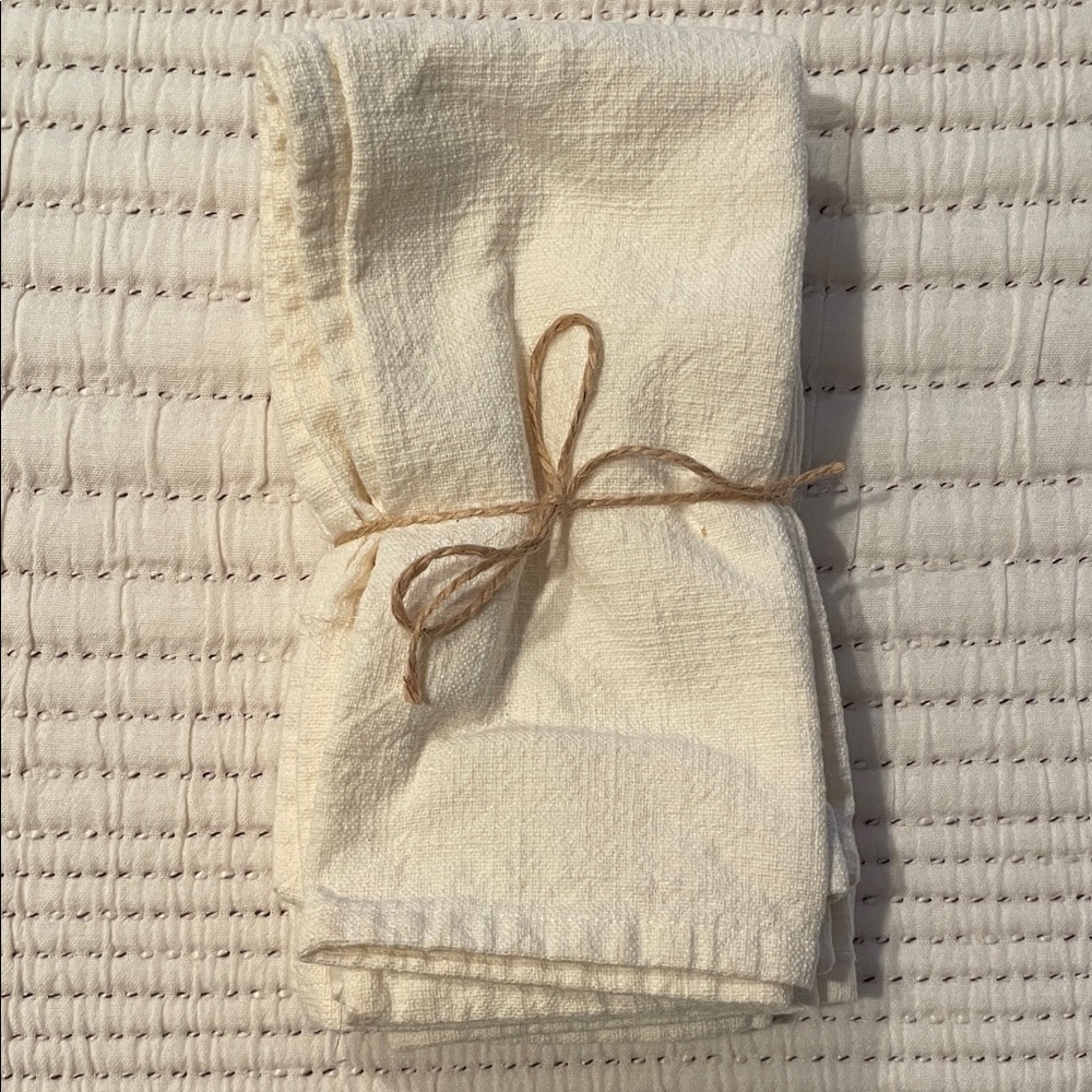 Quince Cream Textured Cloth Napkins